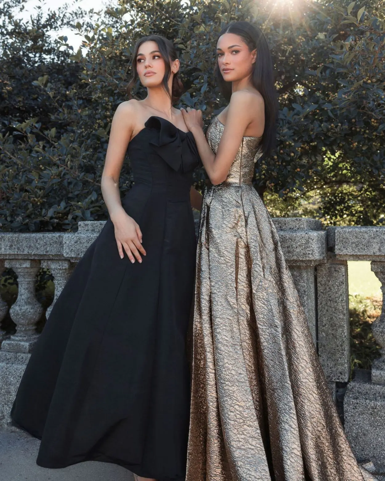 Gold One Shoulder Metallic Ball Gown - Image 6
