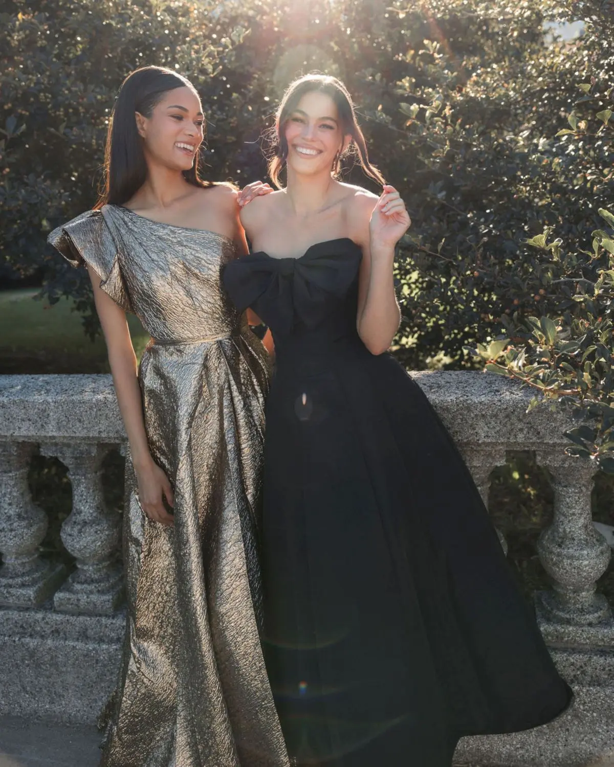Gold One Shoulder Metallic Ball Gown - Image 7